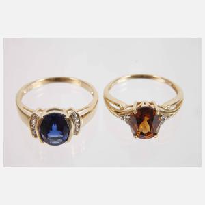 Konvolut Damenringe mit Steinbesatz