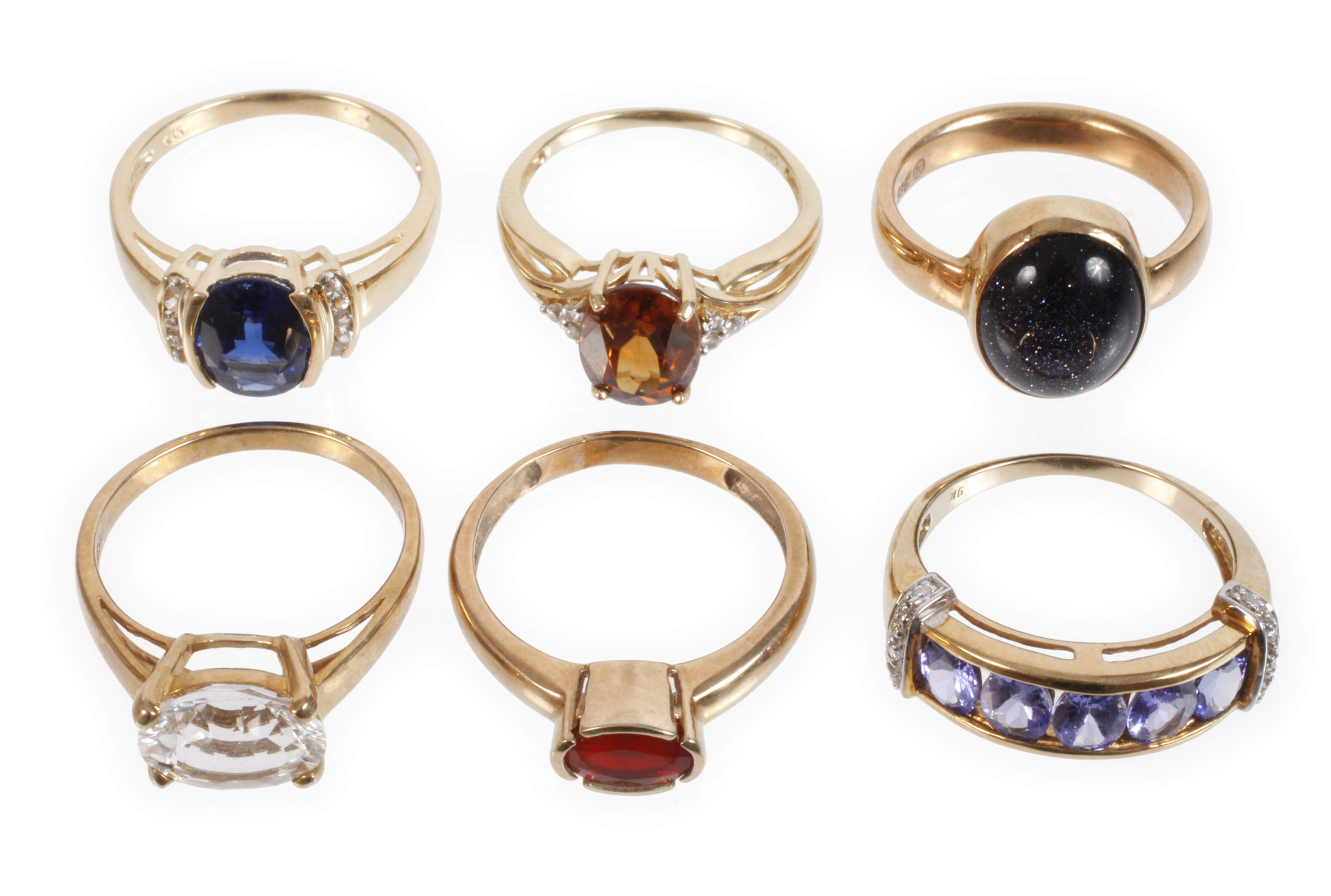 Konvolut Damenringe mit Steinbesatz