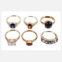 Konvolut Damenringe mit Steinbesatz111