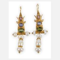 Ohrhänger mit Steinbesatz und Perlen111