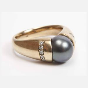 Damenring mit Tahitiperle und Brillanten