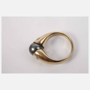 Damenring mit Tahitiperle und Brillanten