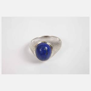 Weißgoldring mit Lapislazuli