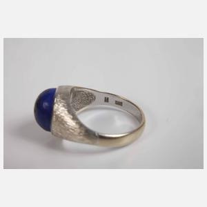 Weißgoldring mit Lapislazuli