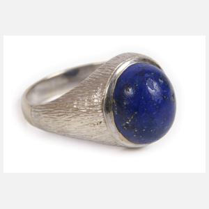 Weißgoldring mit Lapislazuli
