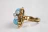 Damenring mit Türkis, Perlen und Brillanten