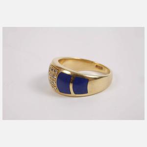 Damenring mit Lapislazuli und Brillanten