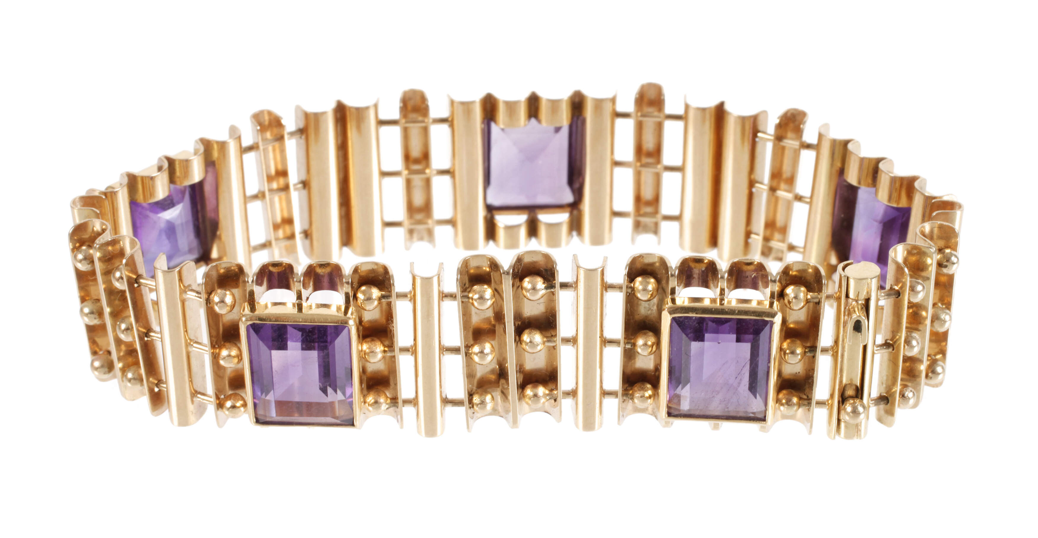 Goldarmband mit Amethysten