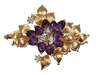 Blütenbrosche mit Amethysten und Brillanten