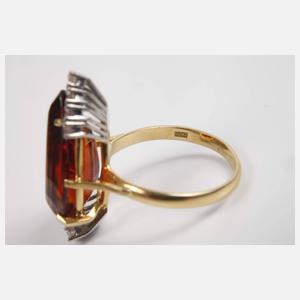 Damenring mit Citrin und Brillanten
