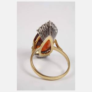 Damenring mit Citrin und Brillanten