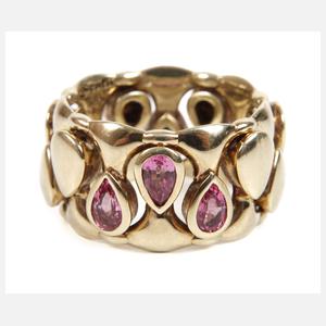 Kinetischer Damenring mit Rubellithen