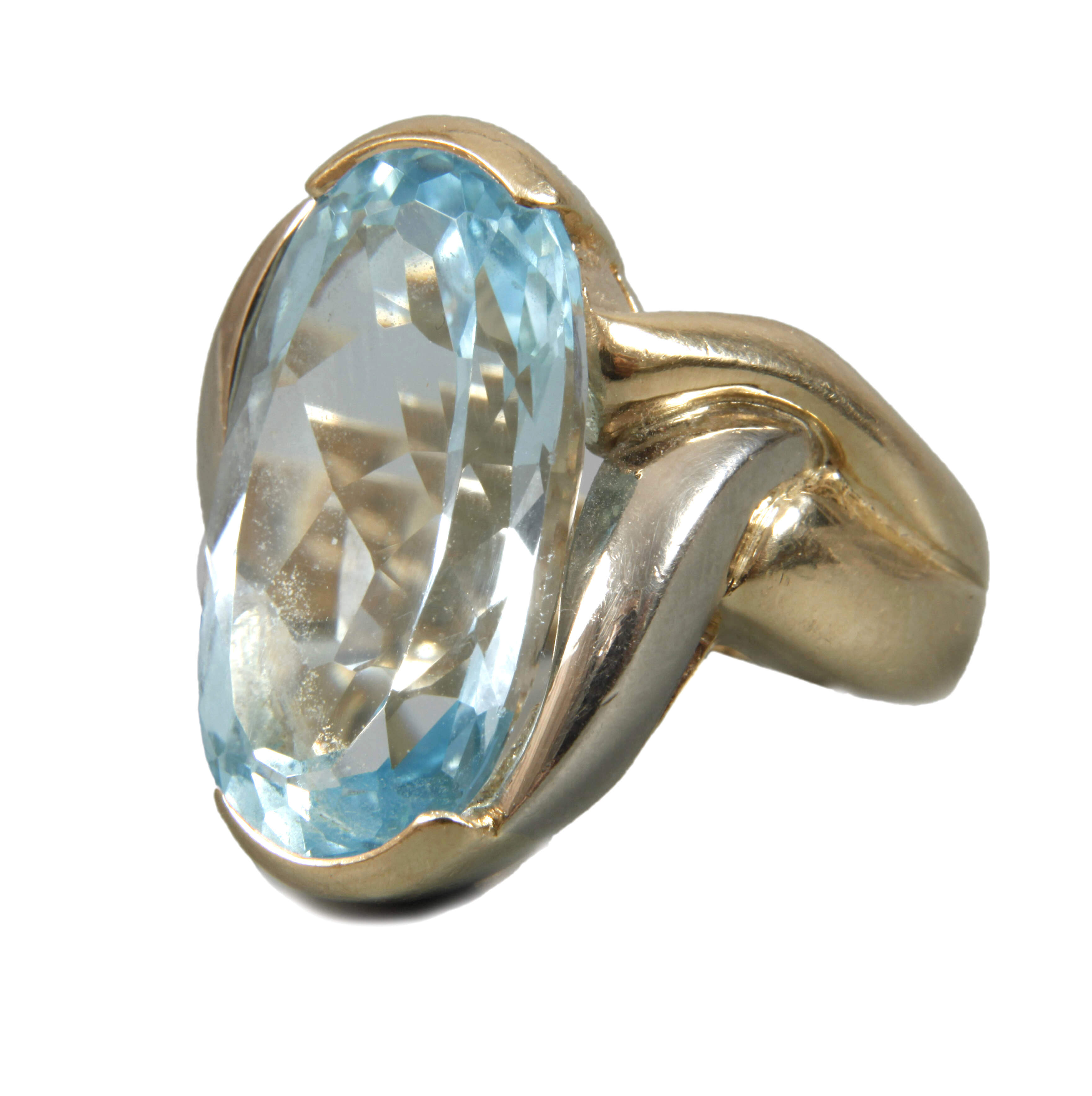 Damenring mit großem Blautopas