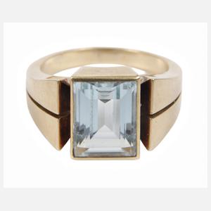 Massiver Ring mit Aquamarin