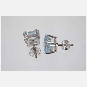 Paar Ohrstecker mit Aquamarinen