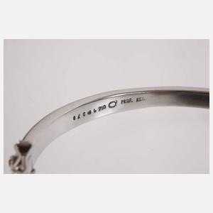 Eleganter Armreif mit Edelopal und Diamanten