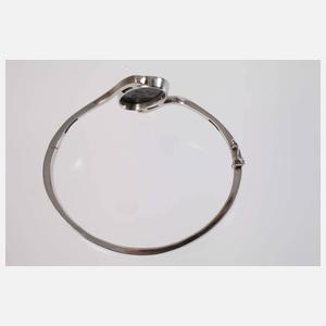 Eleganter Armreif mit Edelopal und Diamanten