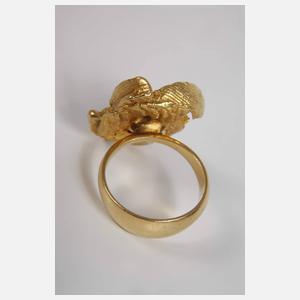 Ausgefallener Damenring mit Opal und Brillant