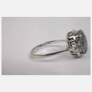 Damenring mit Edelopal und Brillanten
