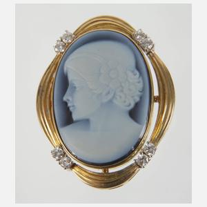 Anhänger mit Achatkamee und Brillanten