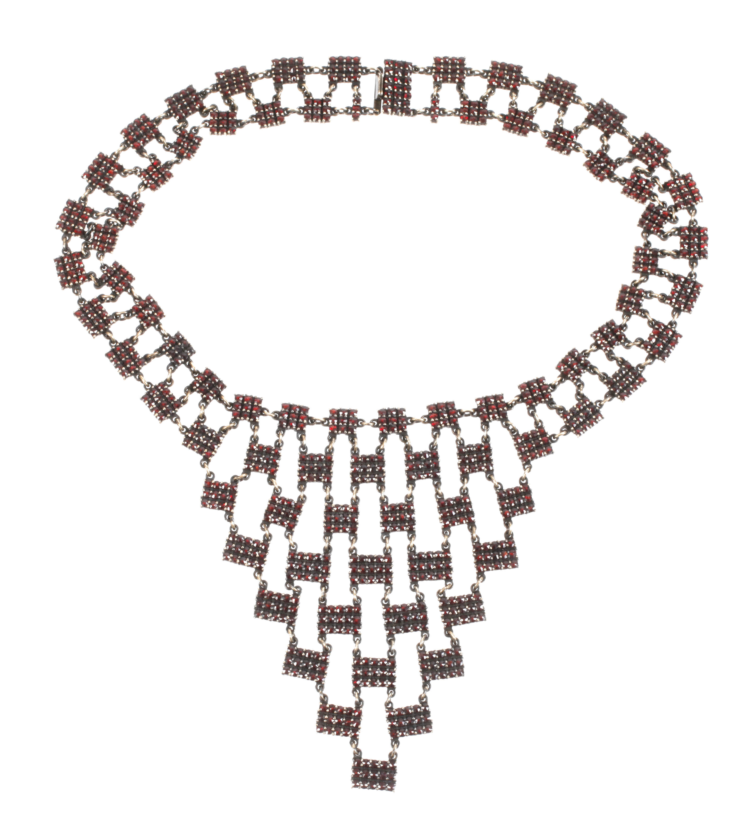 Aufwendiges Granatcollier Art déco