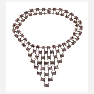 Aufwendiges Granatcollier Art déco