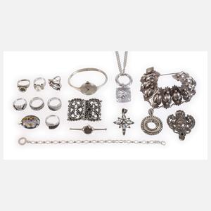 Umfangreiches Konvolut Silberschmuck