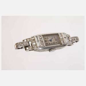 Glycine, Damenarmbanduhr Platin mit Diamanten