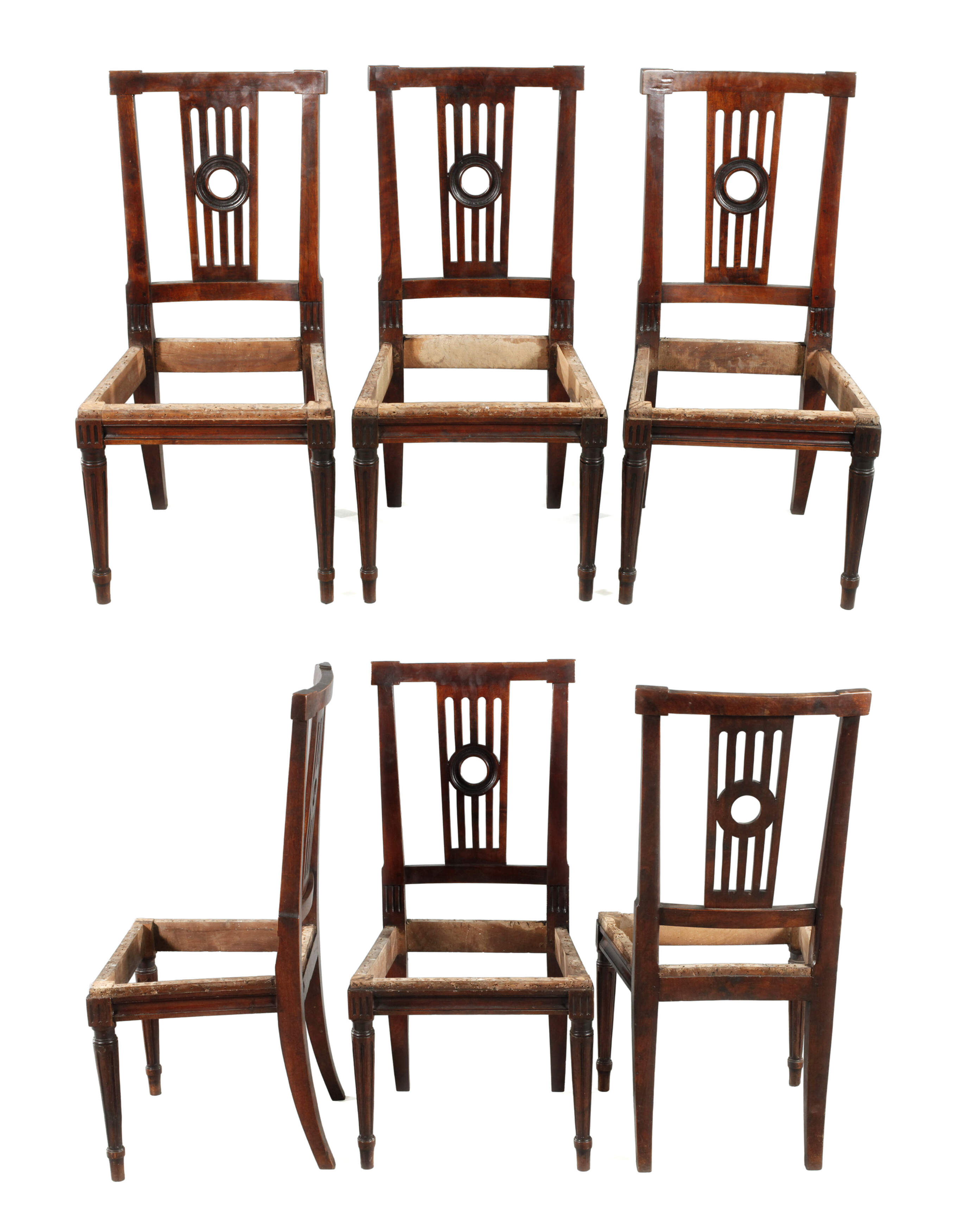 Satz von sechs klassizistischen Stühlen