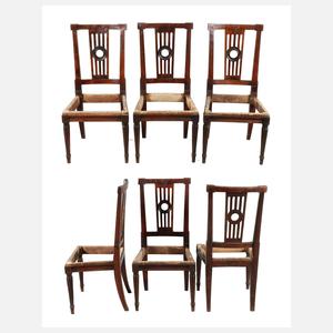 Satz von sechs klassizistischen Stühlen