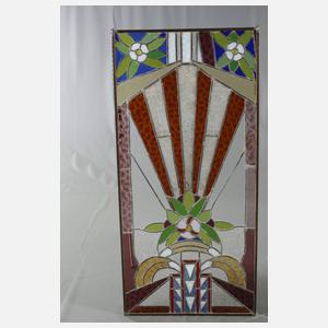 Paar große Bleiglasfenster Jugendstil