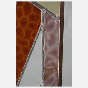 Paar große Bleiglasfenster Jugendstil