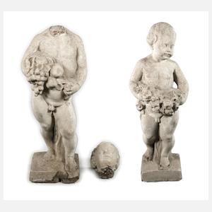 Paar lebensgroße Gartenfiguren