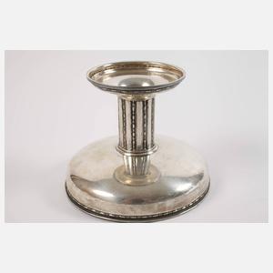 Silber Fußschale mit Glaseinsatz