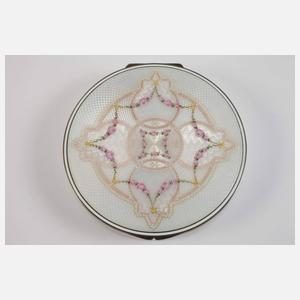 Große Silberdose mit feiner Emaillearbeit