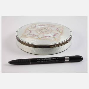 Große Silberdose mit feiner Emaillearbeit