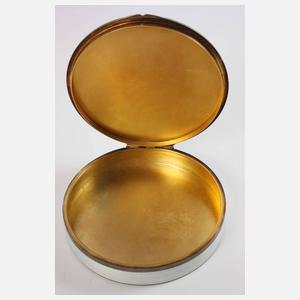 Große Silberdose mit feiner Emaillearbeit