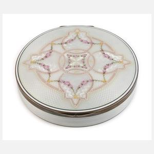 Große Silberdose mit feiner Emaillearbeit