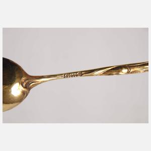 Silber zwölf Mokkalöffel Irisblütendekor