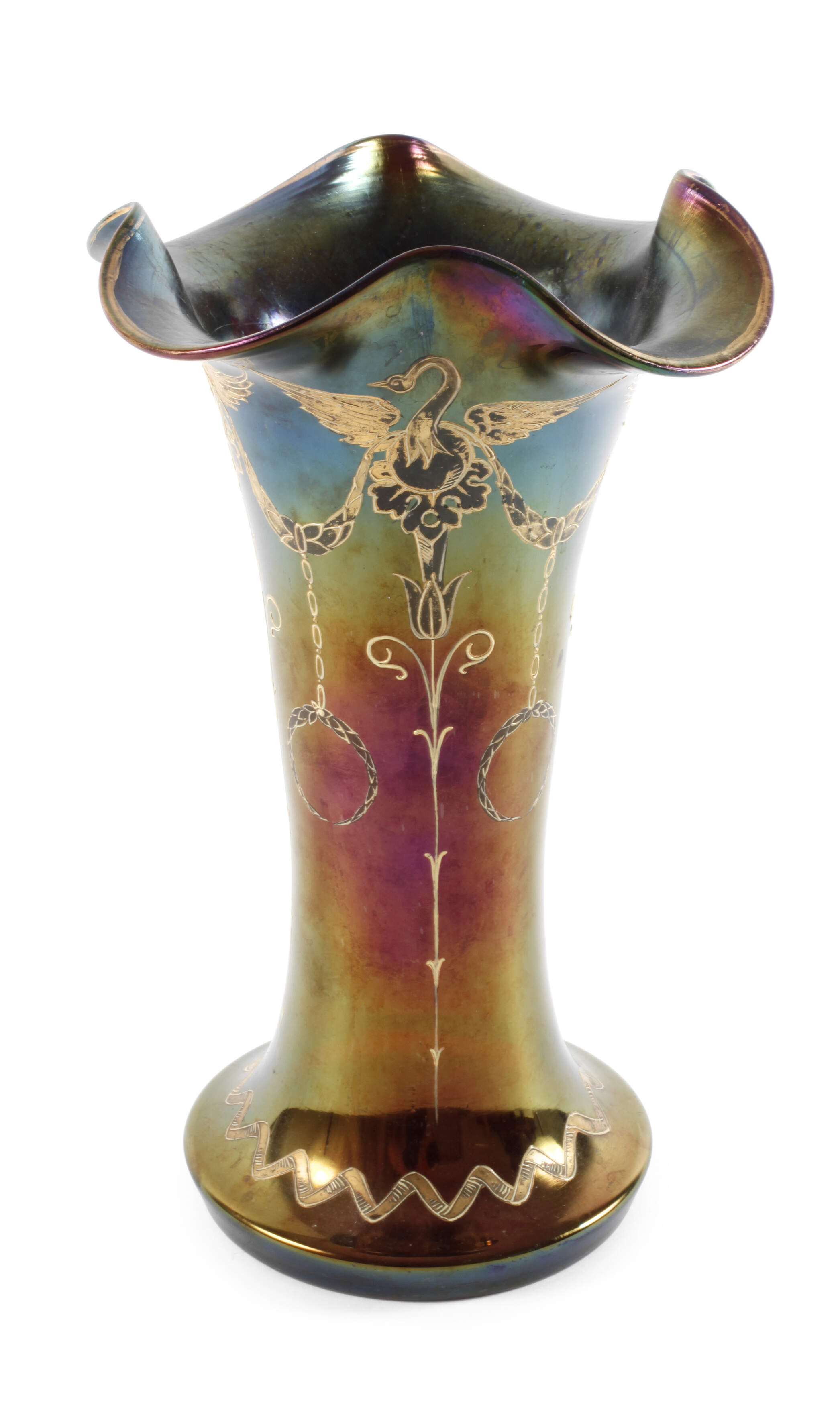 Jugendstilvase mit Schwanendekor