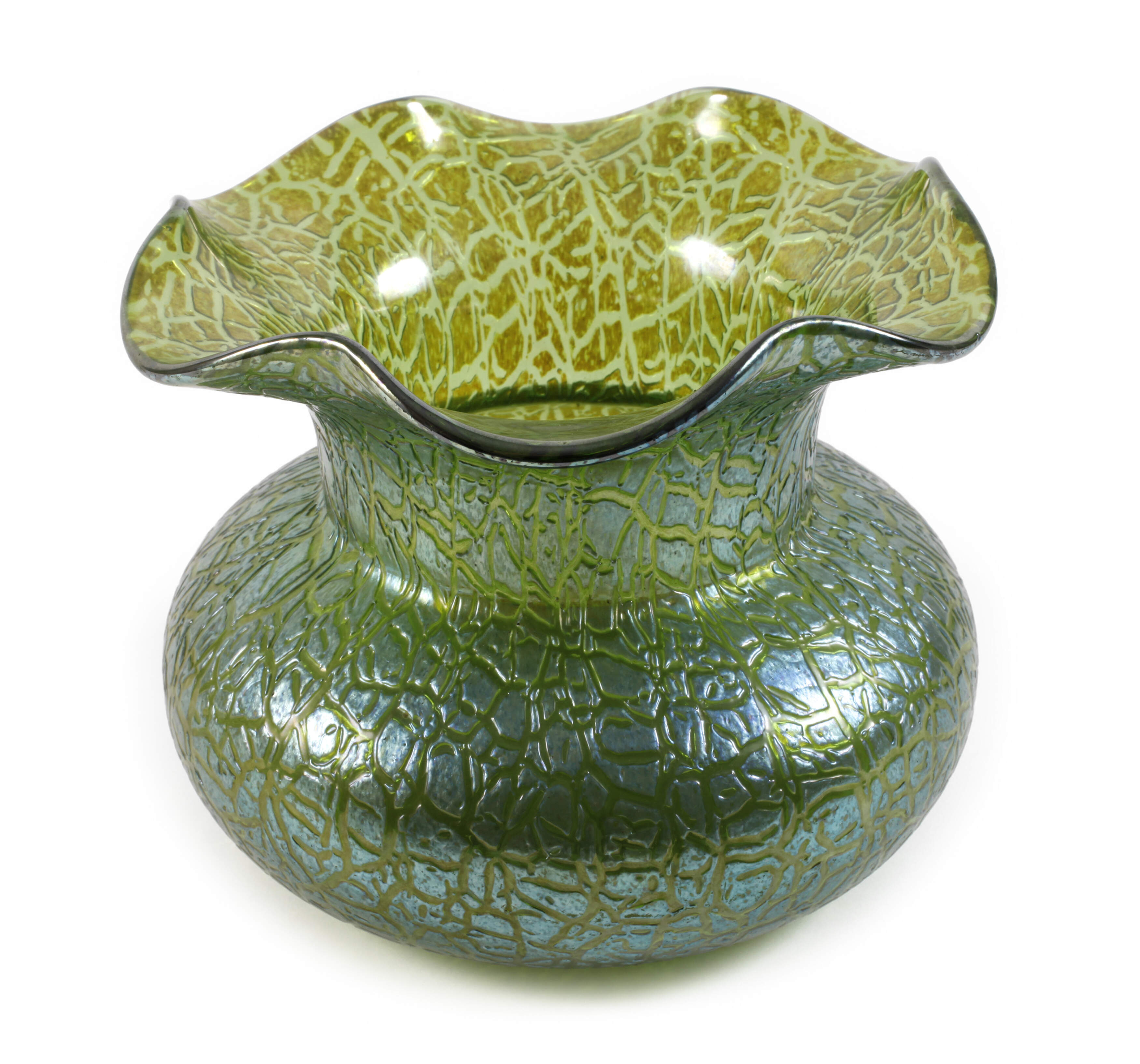 Lötz Wwe. Vase "Mimosa Green"