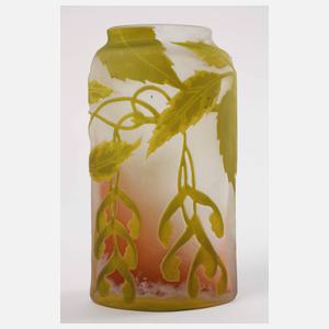 Emile Gallé Vase mit Ahorndekor