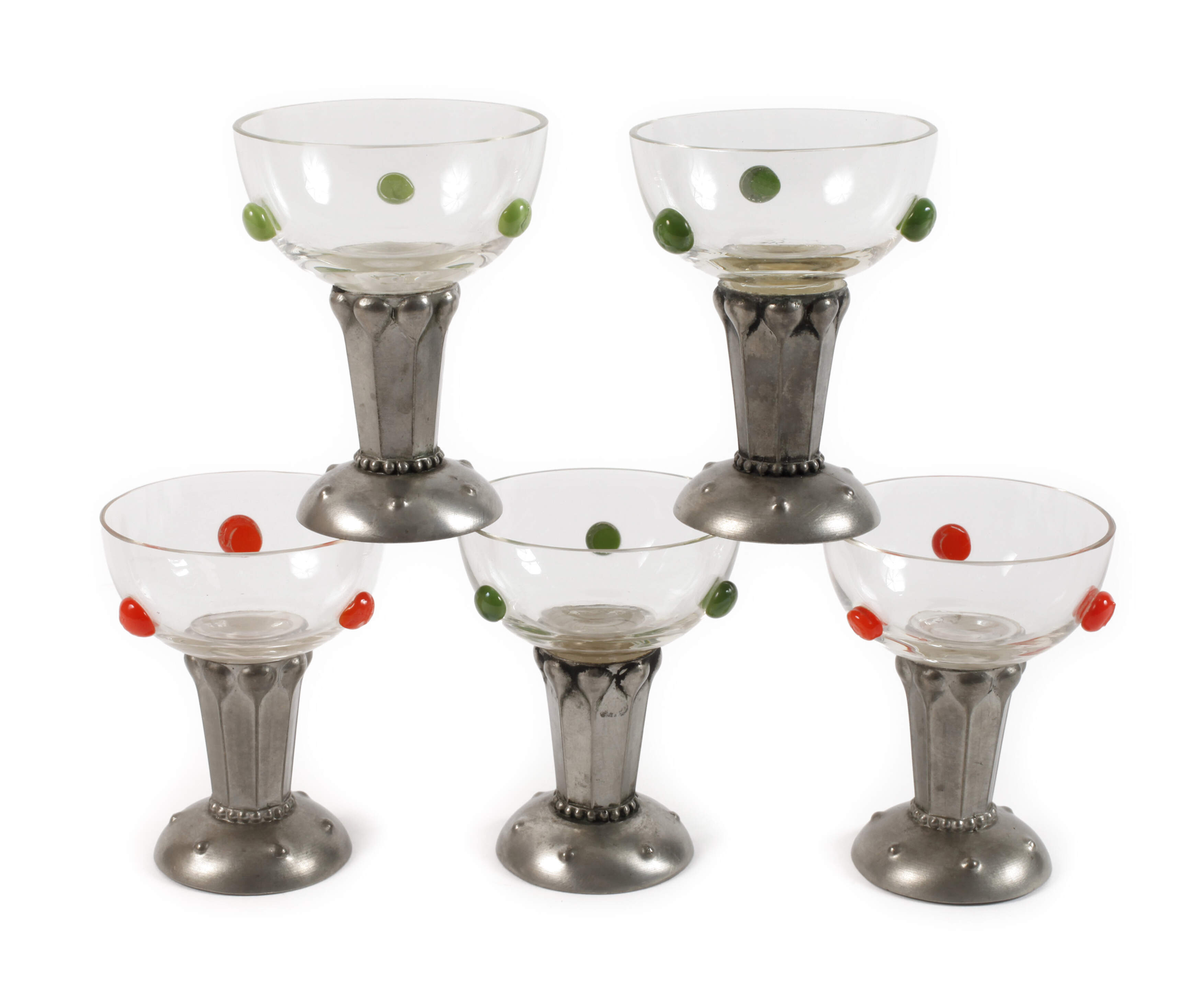 Fünf Likörgläser Jugendstil