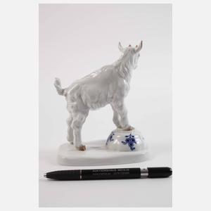 Meissen ”Ziegenbock auf Napf, klein”