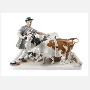 Meissen "Bauer mit Ochsengespann"