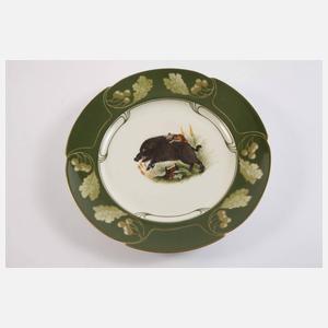 Nymphenburg drei Teller Jagdmotive