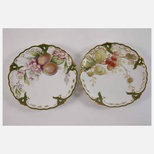 Nymphenburg sechs Obstteller Weichmalerei