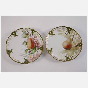 Nymphenburg sechs Obstteller Weichmalerei