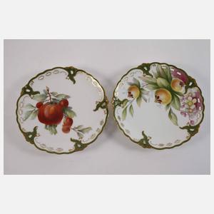 Nymphenburg sechs Obstteller Weichmalerei