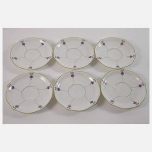 Nymphenburg elf Serviceteile Veilchendekor